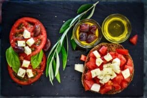 feta tomato olive oil healthy fat