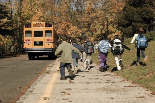 kids school bus fall
