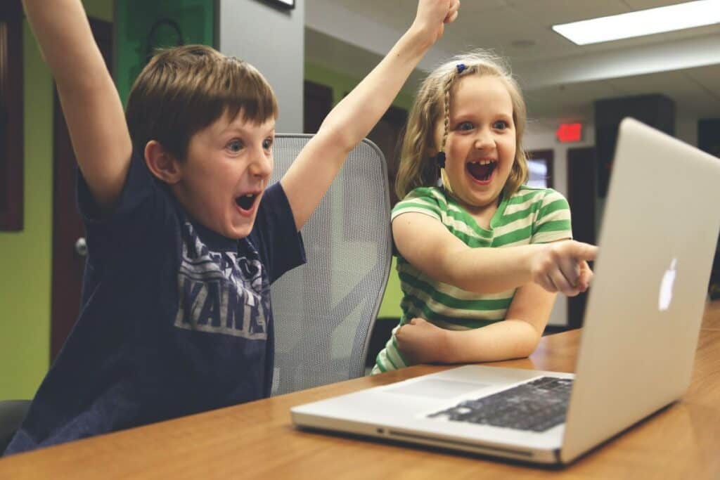 boy girl video games computer