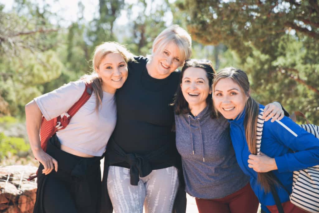 Friends in atheisure wear. leggings fall style