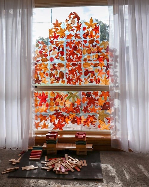 autumn crafts window luminary