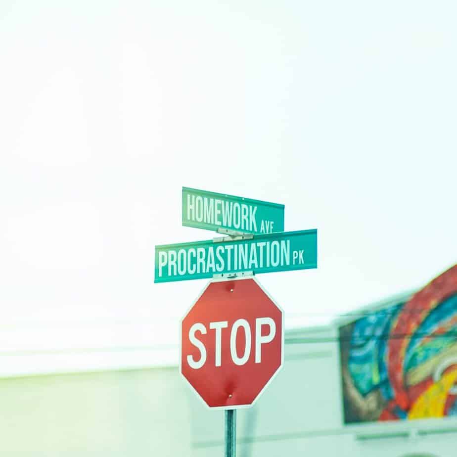 stop sign procrastination sign