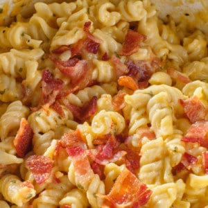 bbq smoker macaroni and cheese with bacon