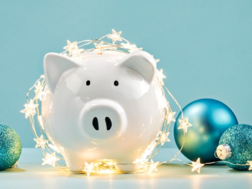 Christmas piggie bank. Christmas gifts on a budget