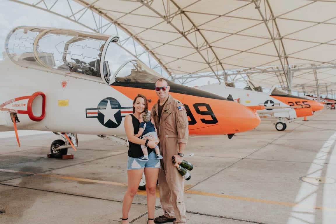 Military aviator wife and new mom Elaine
