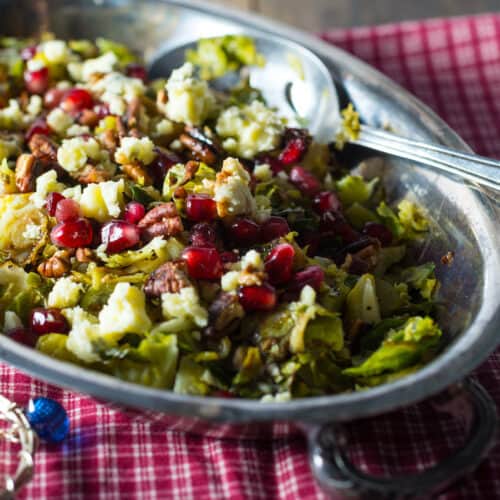 healthy christmas recipes for salad- pomegranate and brussels sprouts