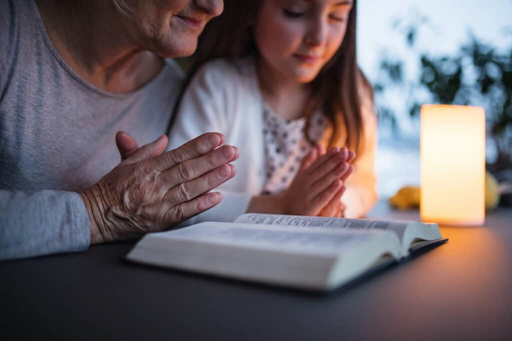 Praying with kids at home