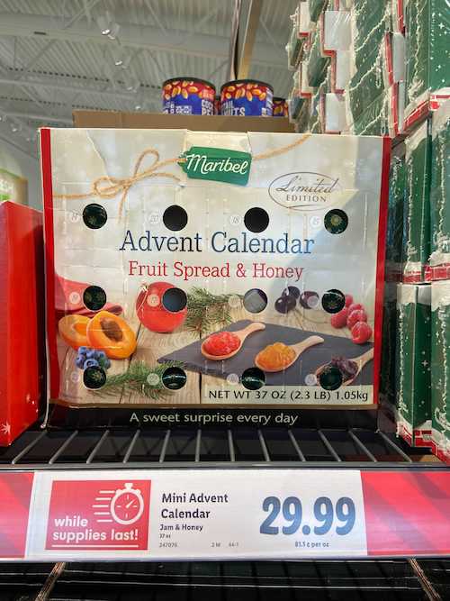 advent calendar fruit and honey
