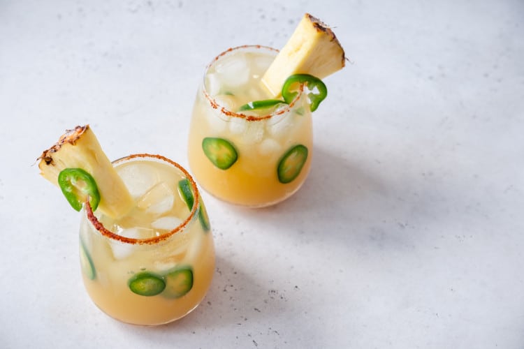 cocktail with grilled pineapple