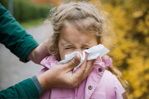 child with a runny nose