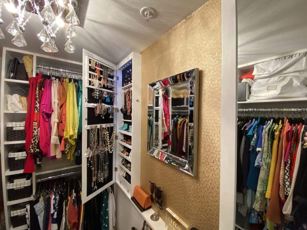 organized master bedroom closet