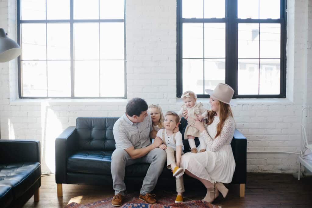 Faith-centered mom on the street and family