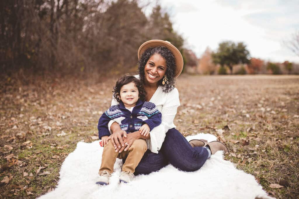 Fun Casual mom Jouleen Dering and son