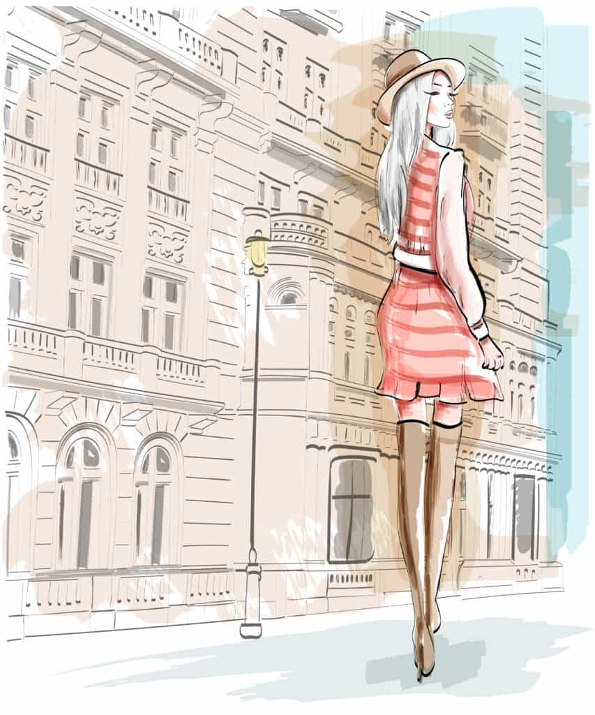 mom on the street illustration