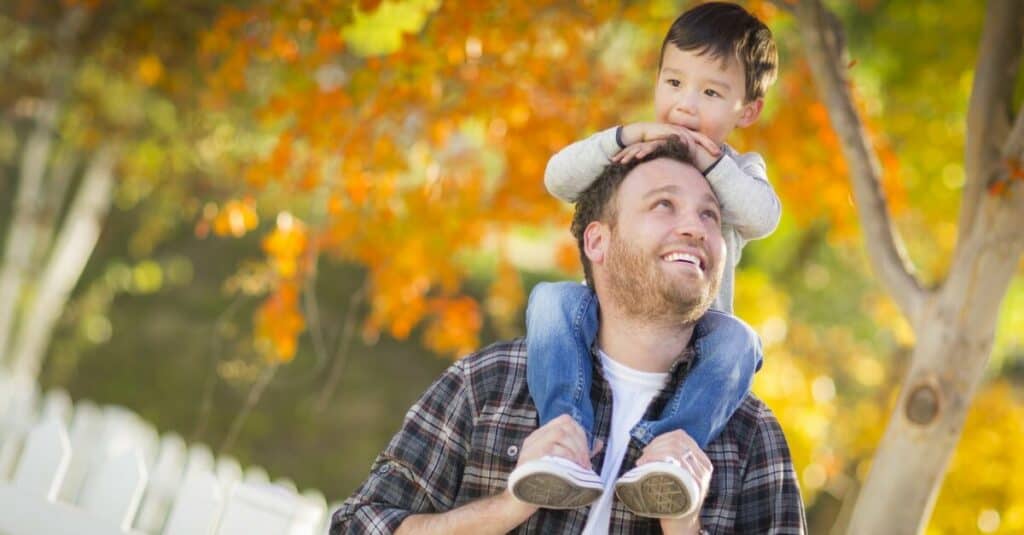 single parent survival tips financial assistance father son fall leaves