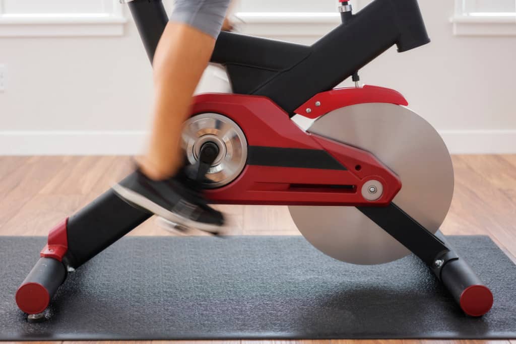 woman on spin bike