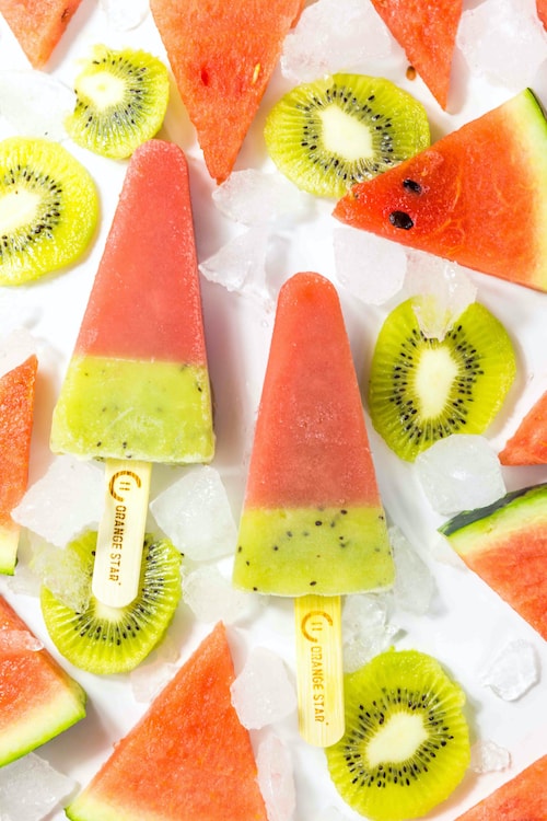 summer kiwi watermelon popsicle