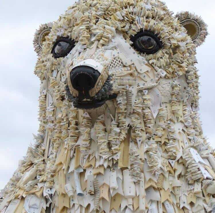Washed Ashore exhibit Norfolk Botanical Garden Polar Bear