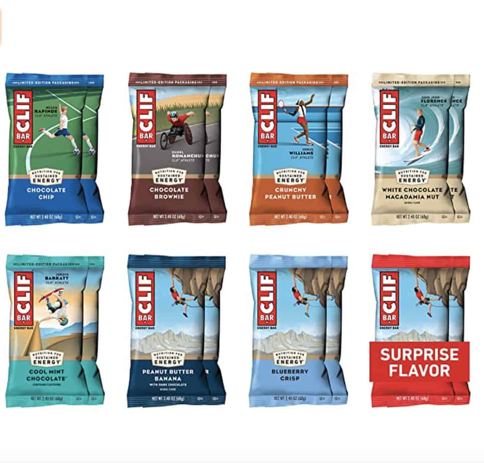 Swimmer snacks CLIF BARS - Energy Bars - Best Sellers Variety Pack amazon
