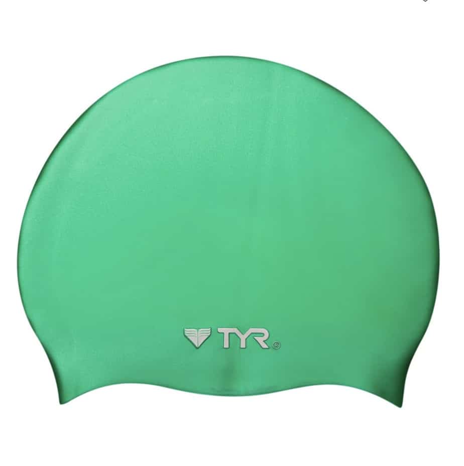 Swimmer gift guide Multi Color Silicone Swim Cap TYR