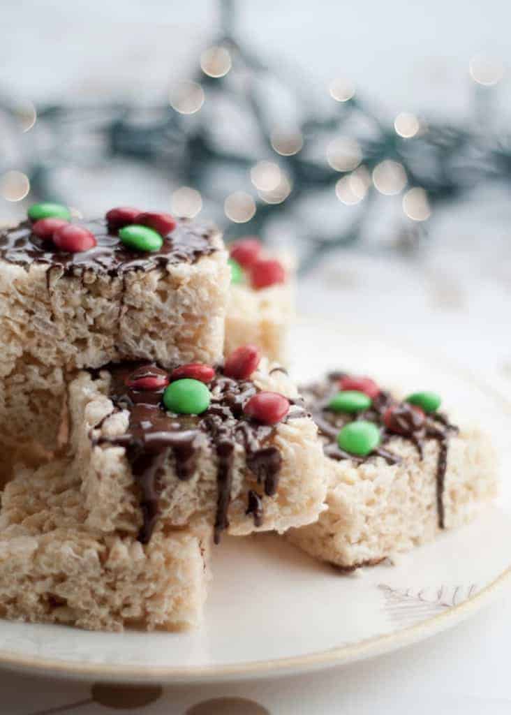 Christmas chocolate dipped rice Krispie treats Christmas cookie swap ideas