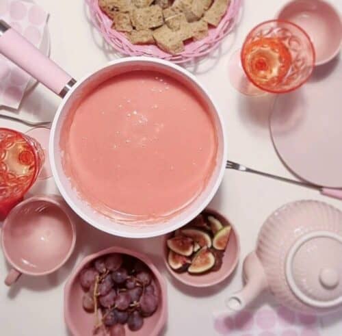 Pink fondue for Valentine's Day
