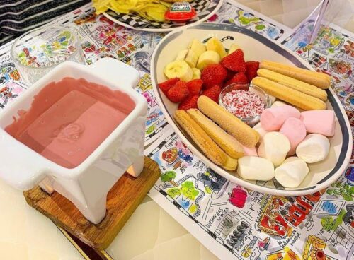 Pink fondue Valentine's day food ideas