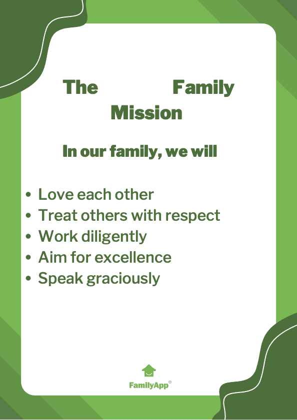 sample family mission statement
