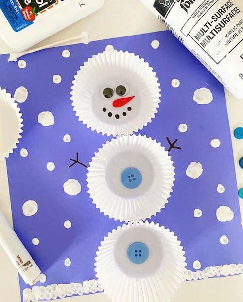 snowman crafts cupcake liners