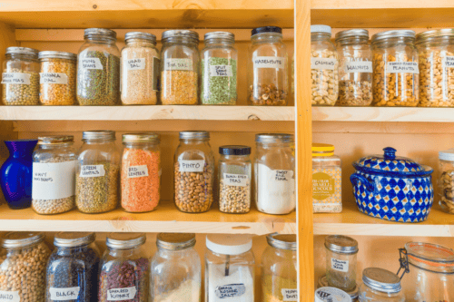 no pantry moths- organized cabinets